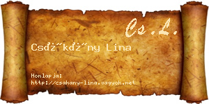 Csákány Lina névjegykártya